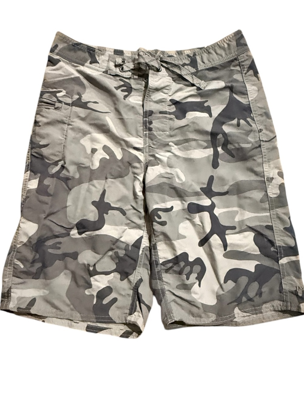 Patagonia Gray Camo Board Shorts Men’s Swim Trunks Boys 14